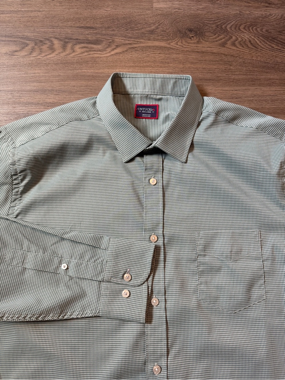 UNTUCKit Mens XXL Ripasso Long Sleeve Button Up Shirt Green Check Plaid